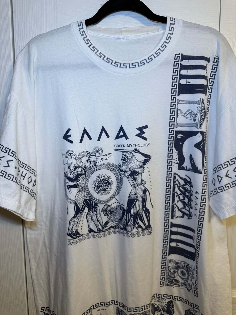Vintage Greek Mythology Hellas Souvenir Graphic T-Shirt White